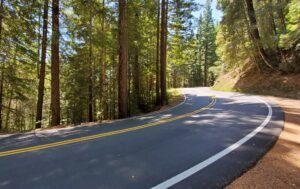 View of the Leggett climb from a bike tourer.